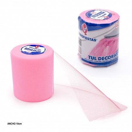 Rotolo di tulle 45m 10cm rosa