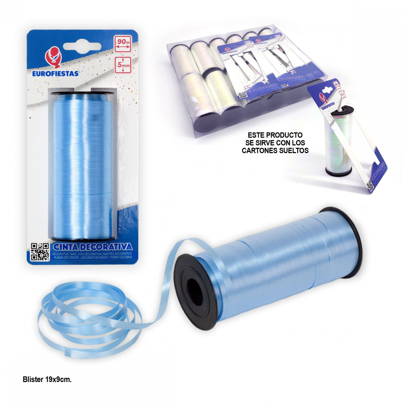 Rotolo di nastro 100m 5mm blu