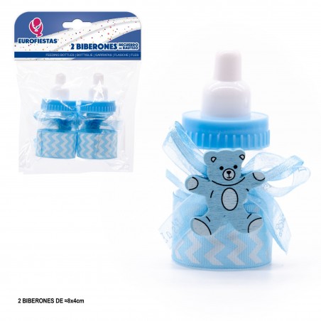 Biberon orso in piedi blu