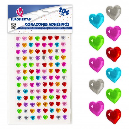 104 cuori adesivi piccoli colore