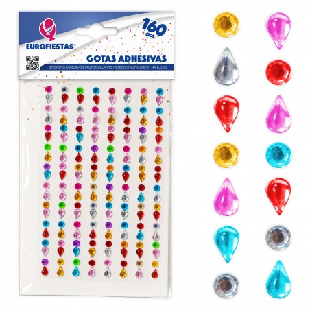 160 gocce adesive colorate
