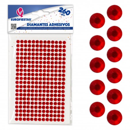 260 diamanti rossi appiccicosi med