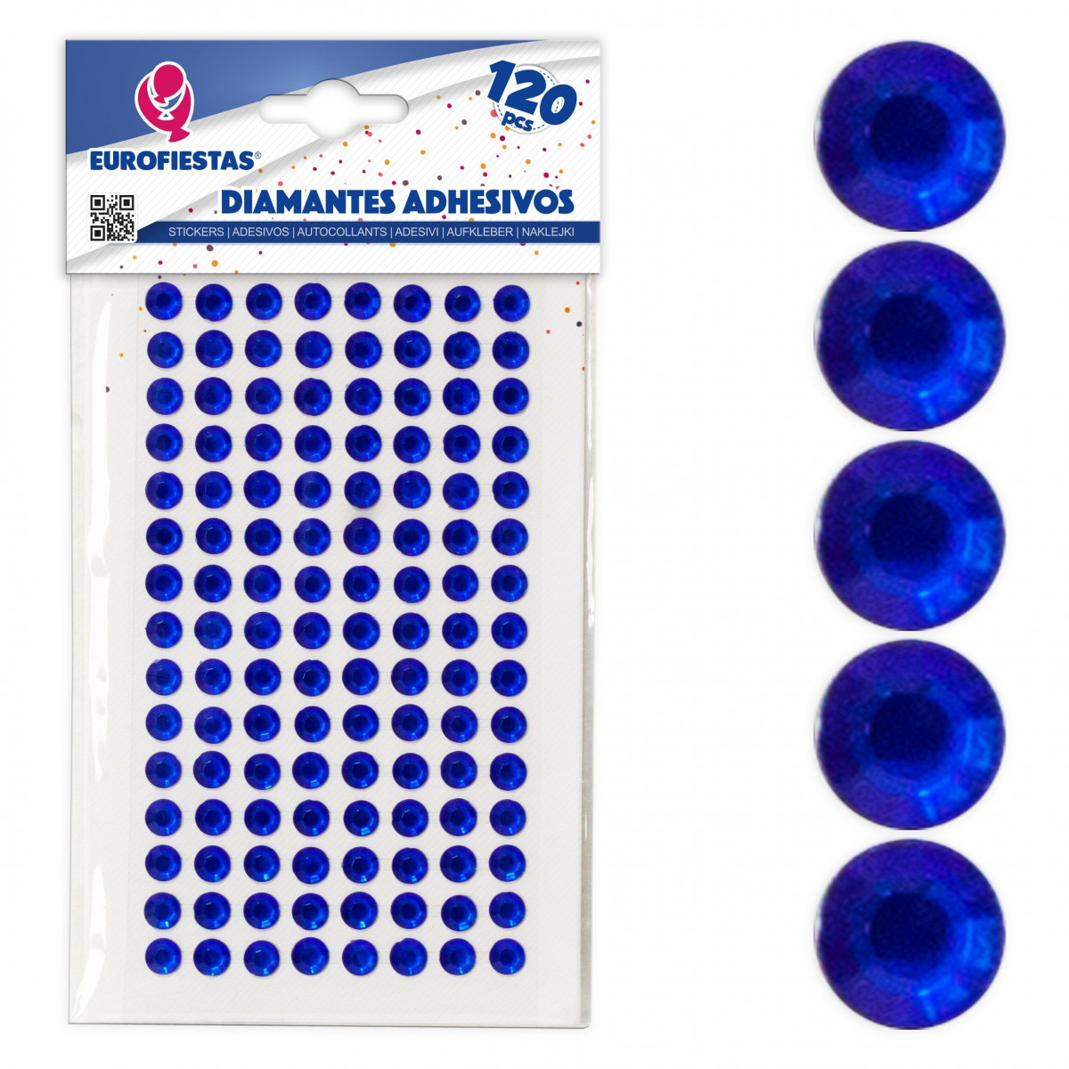 120 diamanti adesivi blu scuro