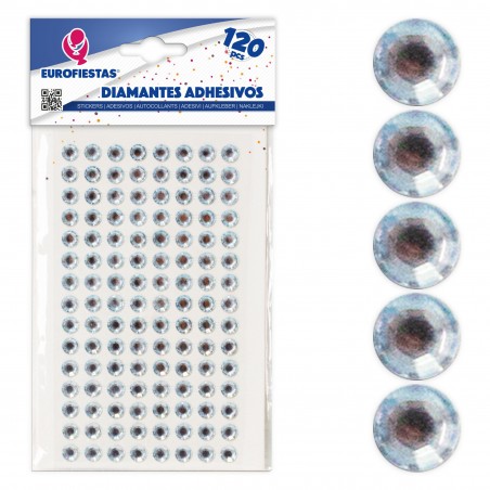 120 diamanti adesivi argento