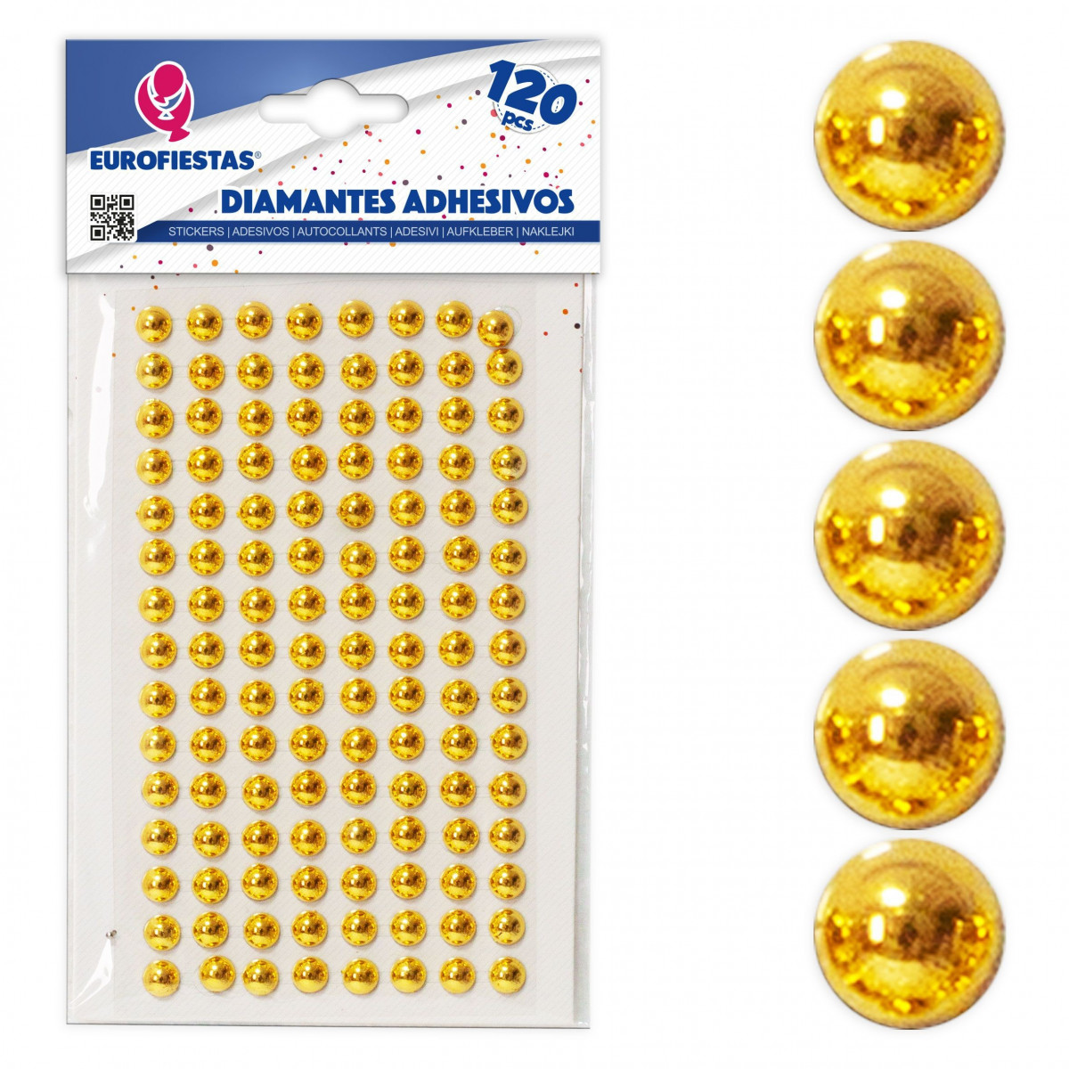 120 diamanti adesivi oro placcato