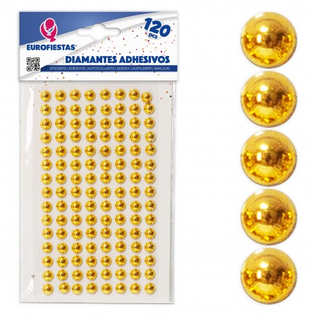 120 diamanti adesivi oro placcato