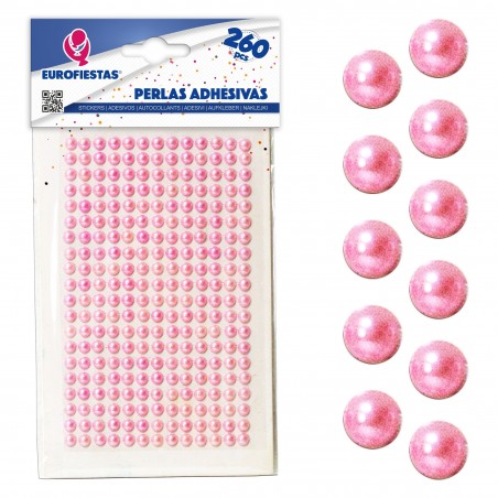 260 perline adesive rosa med
