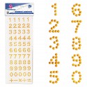 50 numeri adesivi dorati