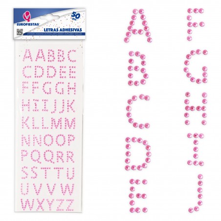 50 lettere adesive rosa