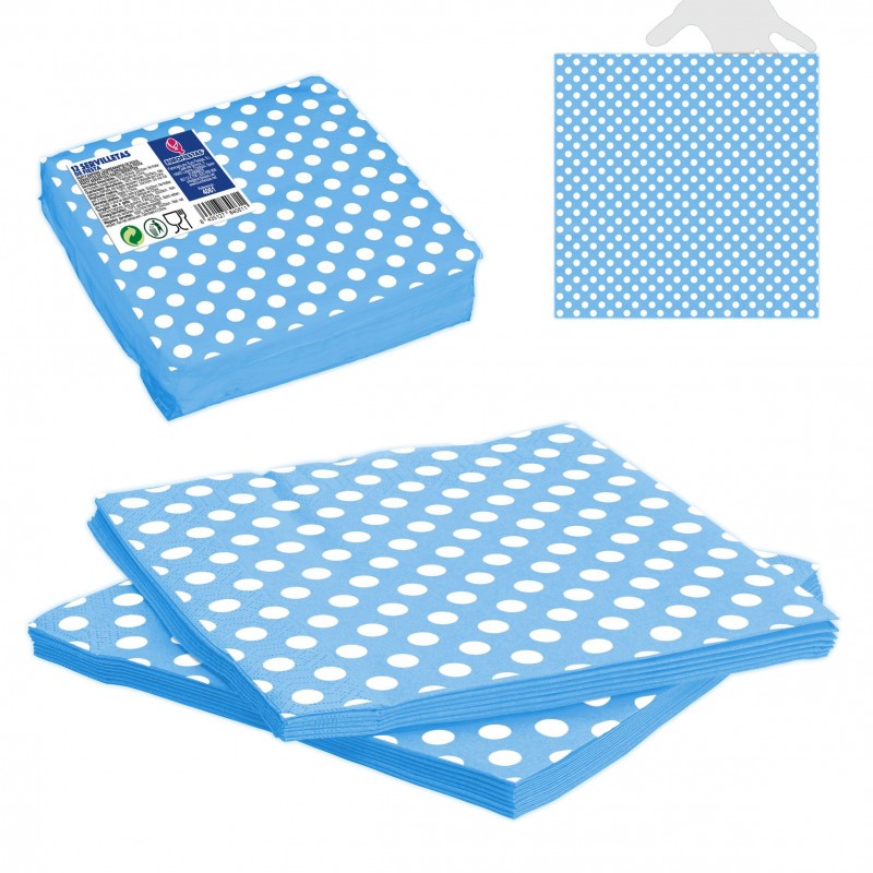 Tovaglioli di carta a pois blu 12