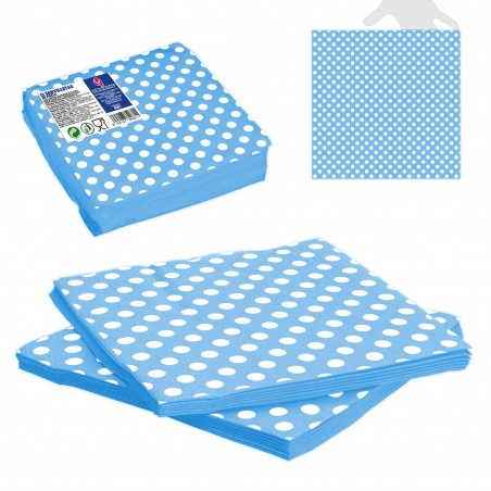 Tovaglioli di carta a pois blu 12