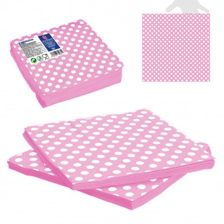 Tovaglioli di carta a pois rosa 12