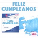 Ghirlanda buon compleanno lettere blu 25 cm