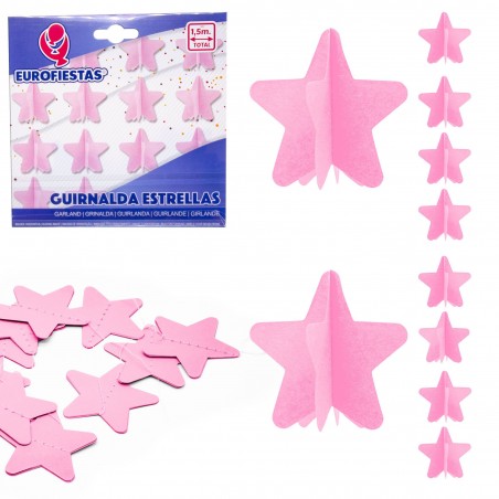 Ghirlanda di stelle di carta rosa