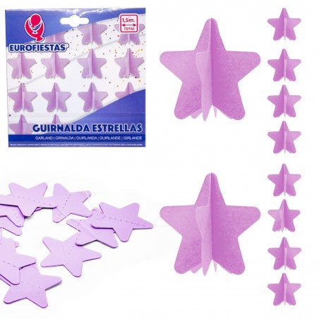 Ghirlanda di stelle di carta viola