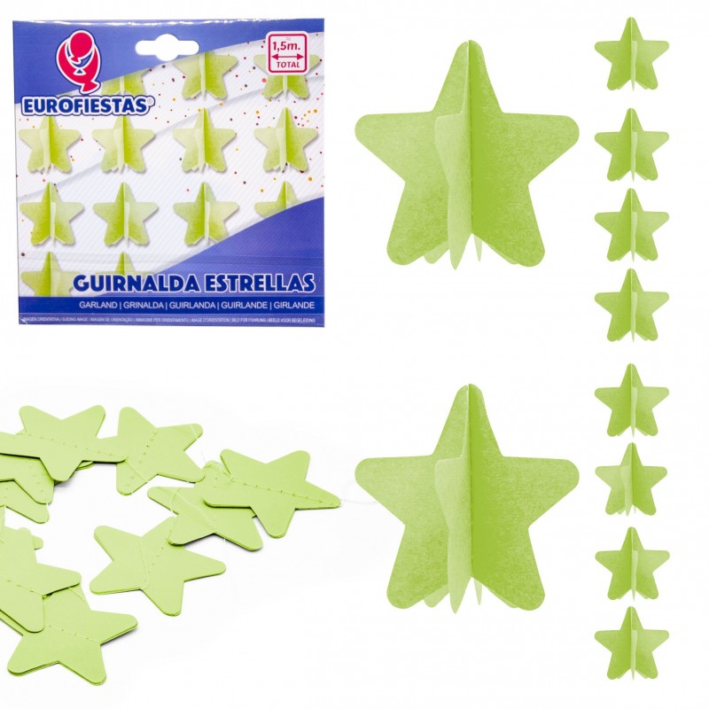 Ghirlanda di stelle di carta verde