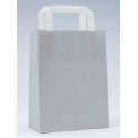 Borsa di carta grigia con manico piatto