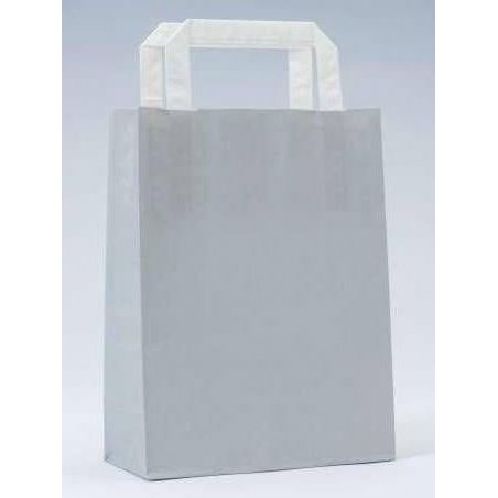 Borsa di carta grigia con manico piatto