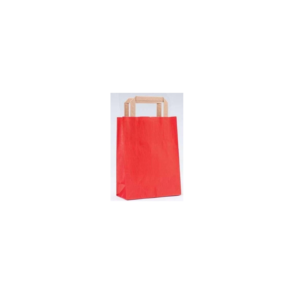 Borsa di carta kraft rossa con manico piatto