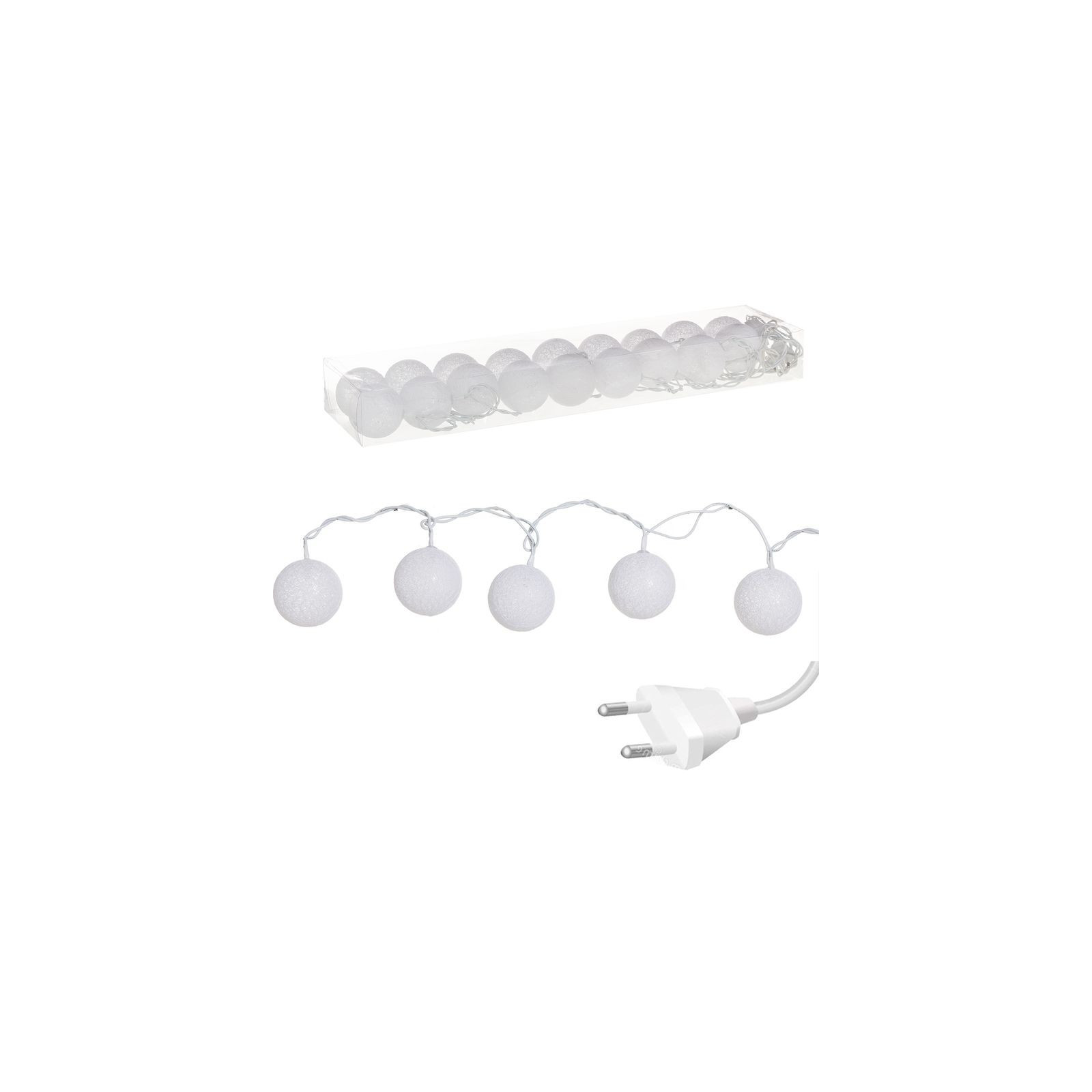 Ghirlanda 18 palline led bianche