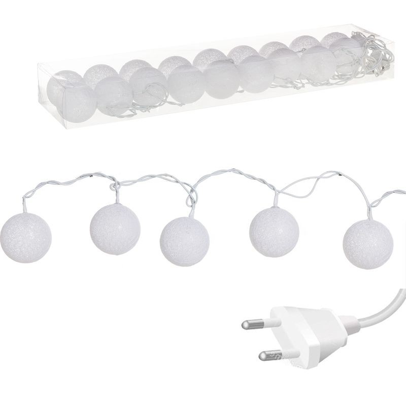 Ghirlanda 18 palline led bianche