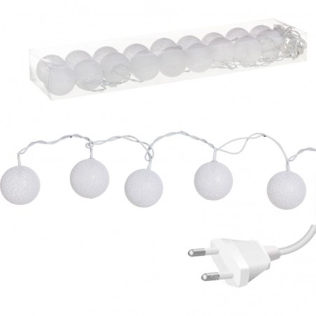 Ghirlanda 18 palline led bianche