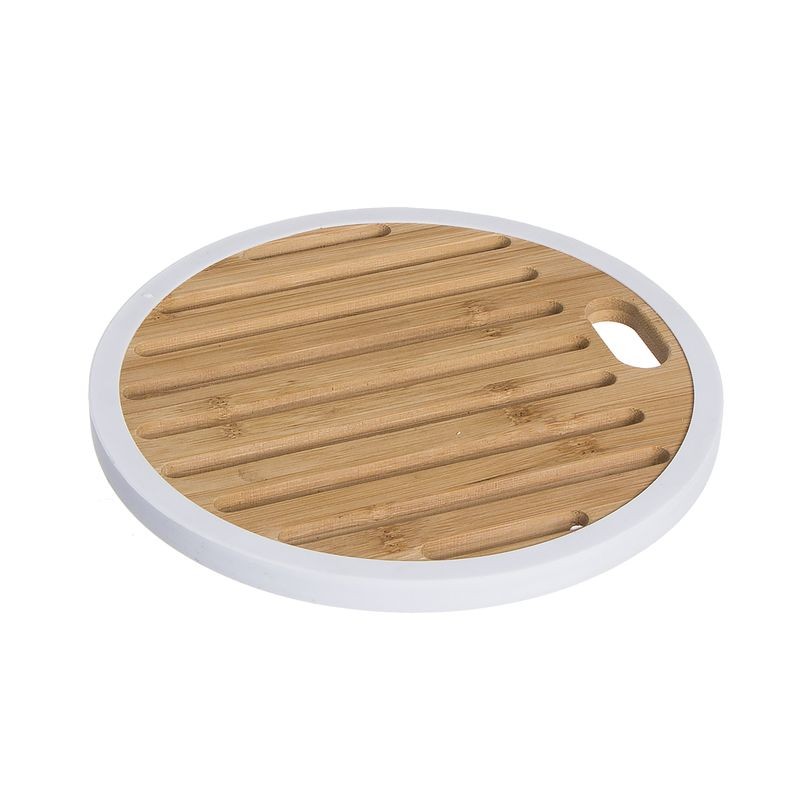 Sottopentola in silicone bianco e bambù