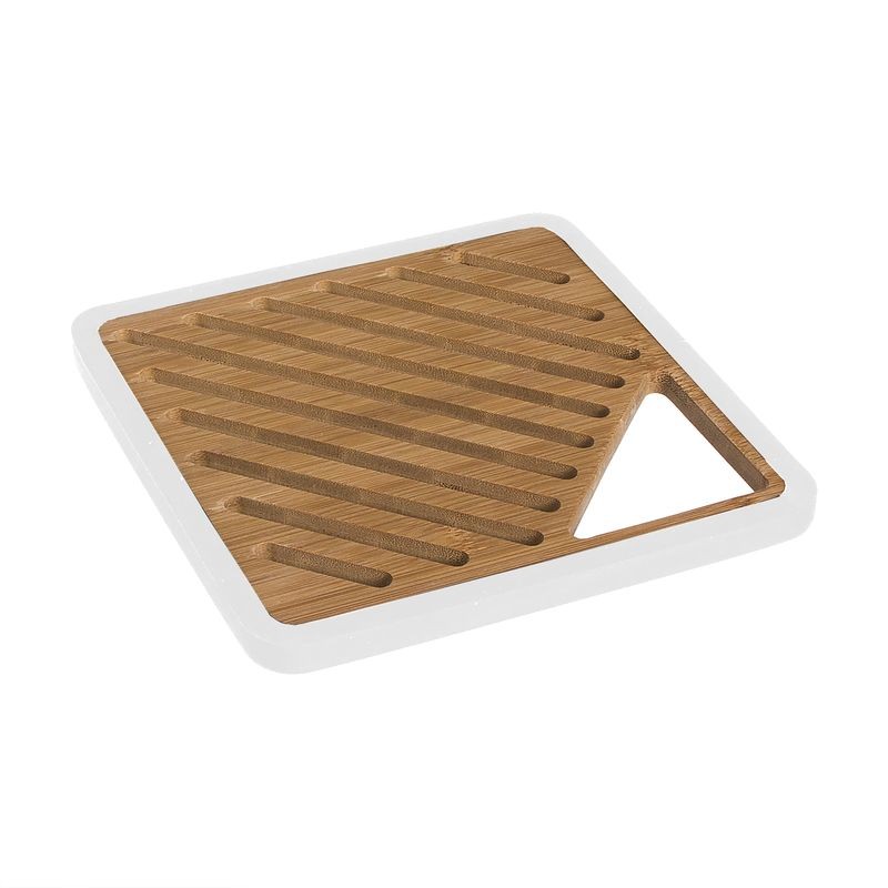Sottopentola bambù silicone bianco