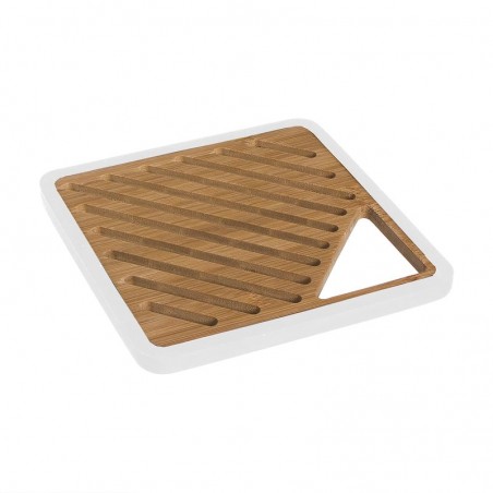 Sottopentola bambù silicone bianco