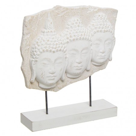 Figura teste di Buddha su base