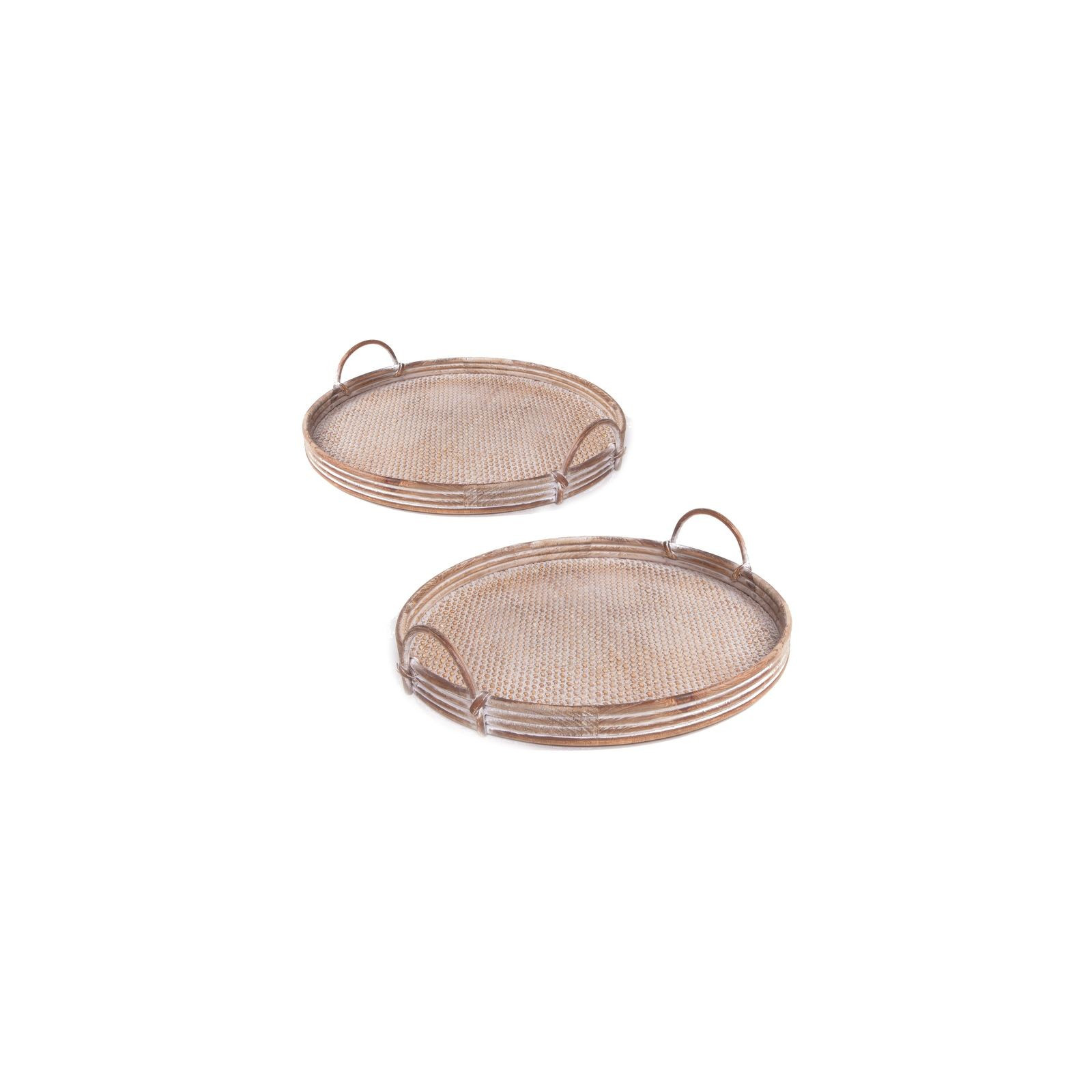 Set di 2 vassoi in rattan