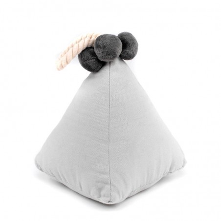 Fissaporta pompon grigio perla