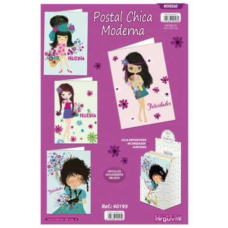 Cartolina ragazza moderna