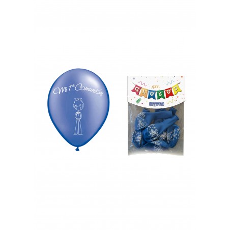 Blister 24 palloncini blu comunione