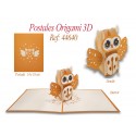 Postal 3d origami gufo