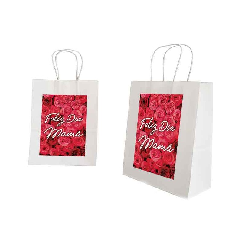 Grande borsa bianca mamma felice giorno