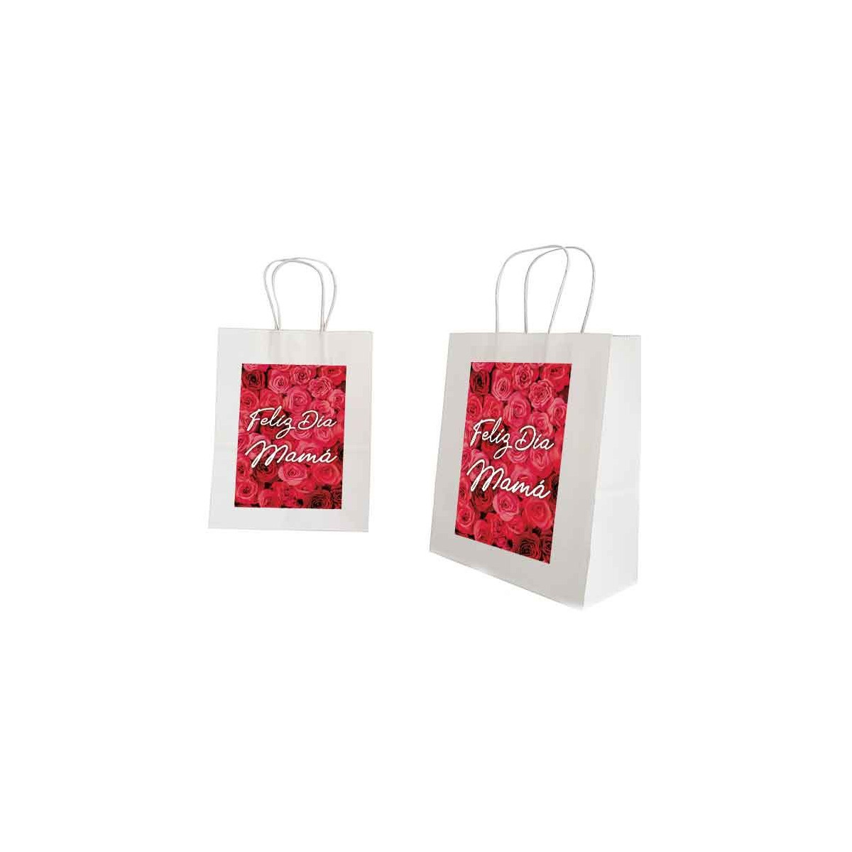 Piccola borsa bianca mamma felice giorno