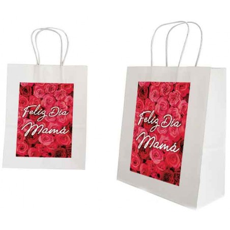 Piccola borsa bianca mamma felice giorno
