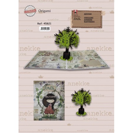 Postal 3d origami anekke albero