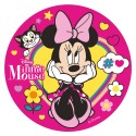 Disco cialda torta Minnie fiocco rosa 20cm