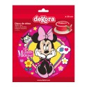 Disco cialda torta Minnie fiocco rosa 20cm