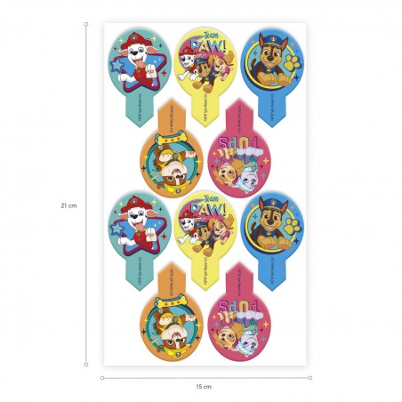 Blister 20 dekorapin ostia Paw Patrol 6 5x4cm