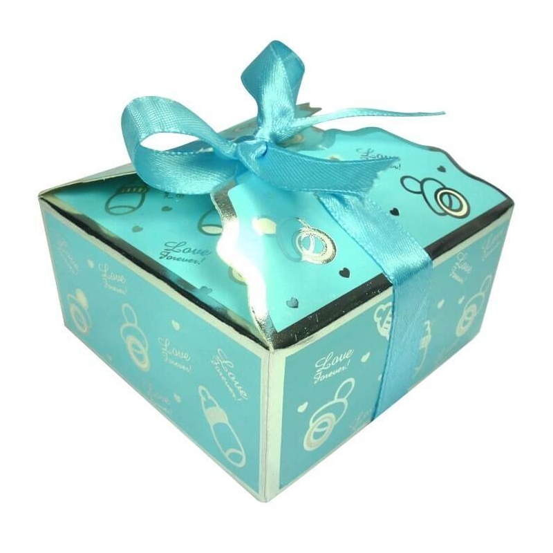 50 Scatole Regalo Piccole In Cartone Con Fiocco In Raso - 5x5x5 Cm - Per Bomboniere Matrimonio, Battesimo, Nascita, Addio Al Celibato