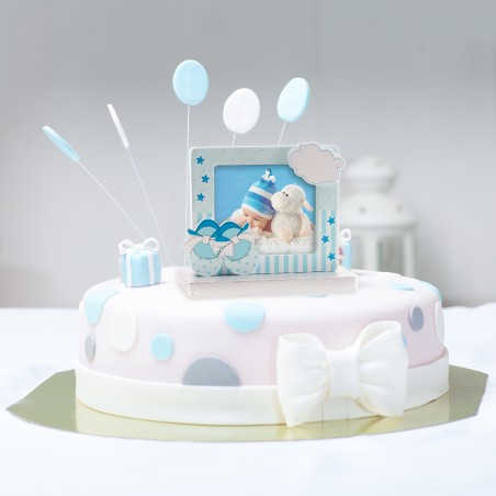 Cornice per foto scarpine blu 13x10cm