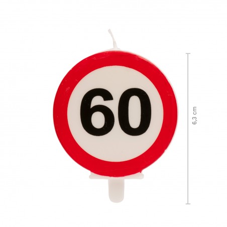 Segnale proibito della candela del 60° compleanno 6 3cm