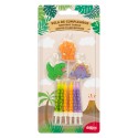 Candele di compleanno a forma di dinosauro 2D - Set di candele per bambini