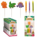 Candele di compleanno a forma di dinosauro 2D - Set di candele per bambini
