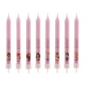 Blister 8 candele a bastoncino principesse 9cm