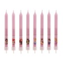 Espositore 12 blister 8 candele bastoncini principessa 9 cm