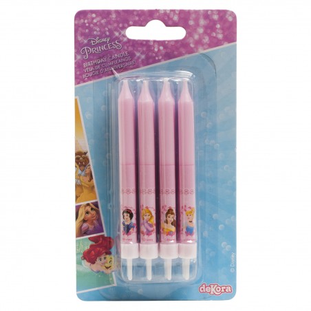 Blister 8 candele a bastoncino principesse 9cm